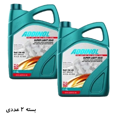 روغن موتور 5W40 ادینول حجم 4 لیتر بسته 2 عددی