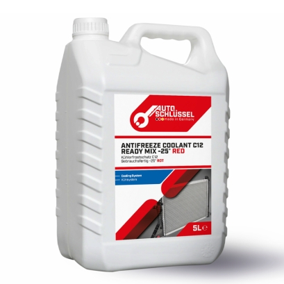 ضد یخ و ضد جوش قرمز اتو اشلوسل 5 لیتر Autoschlussel Antifreeze Coolant C12 Ready Mix -25 RED
