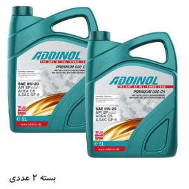 روغن موتور ادینول مدل PREMIUM 0W20 C5 بسته دو عددی تولید 2022/09