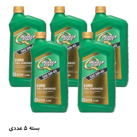 روغن موتور 5w-40 کواکر استیت تمام سینتتیک(کوییکر استیت) بسته 5 عددی (4/73 لیتر) تولید 2023